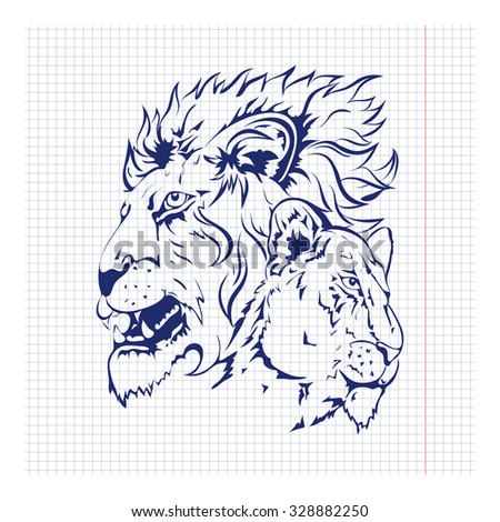 vector hand drawn sketch lions design stock vector 328882250 vector hand drawn sketch lions design stock vector 328882250