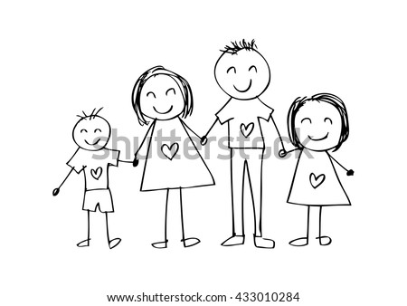 Happy Family Fathermother Son Holding Hand Stock Vector 96390530 ...