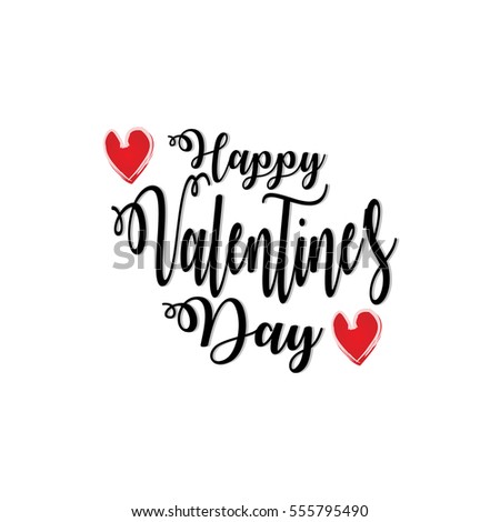 Happy Valentines Day Typography Poster Handwritten Stock Vector ...