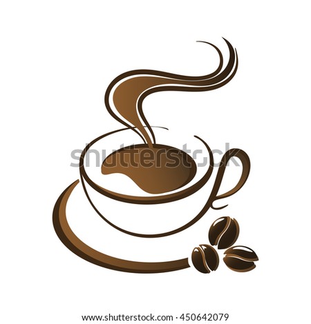 Hot Coffee Cup Vector On White Stock Vector 450642079 - Shutterstock