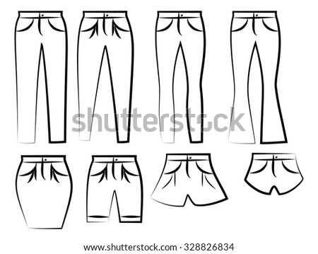 Denim Fit Vector Sketch Set Stock Vector 128028014 - Shutterstock