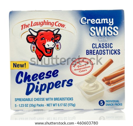 Winneconne, WI - 29 July 2016: Box of The laughing cow cheese dippers on an isolated background.