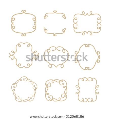 decorative outline frames abstract monogram templates stock vector