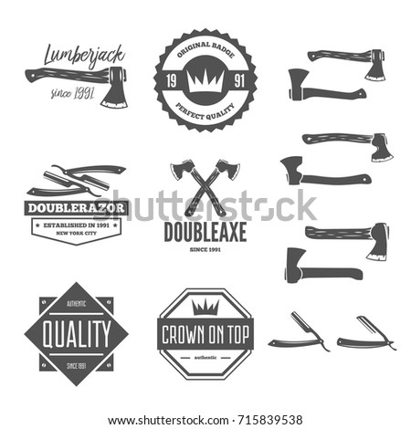 Set Vintage Carpentry Tools Labels Design Stock Vector 170261534 ...