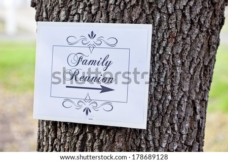 Family Reunion Sign Stock Photo 178689080 - Shutterstock