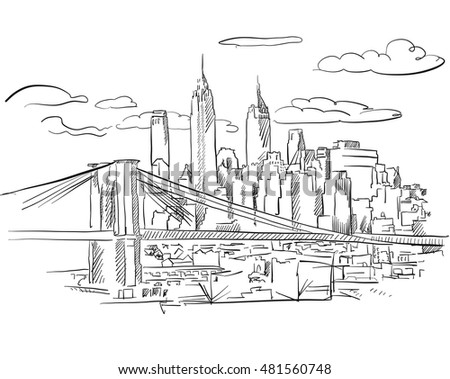 New York City Manhattan One Color Stock Vector 511867987 - Shutterstock