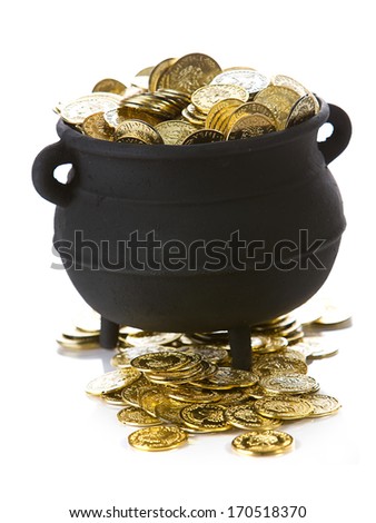 Pot Gold Overflowing Shamrock Coins Stock Photo 177230696 - Shutterstock