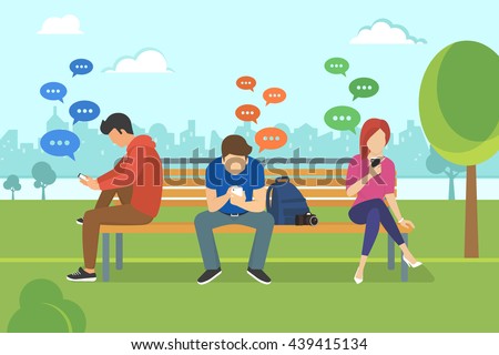 https://thumb1.shutterstock.com/display_pic_with_logo/2086121/439415134/stock-vector-young-people-sitting-in-the-park-and-texting-messages-in-chat-using-smartphone-flat-modern-439415134.jpg