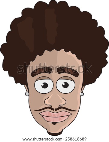 Afro Man Cartoon Vector Comic Avatar Black Stock Vector 