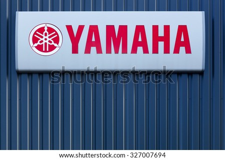 Lyon, France - September 20, 2015: Yamaha is a Japanese multinational corporation based in Japan with a very wide range of products and services like musical instruments, electronics, motorcycles.