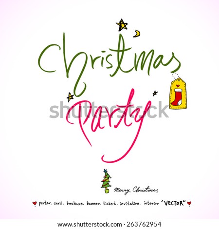 Christmas Vector Lettering Illustration Winter Holiday 