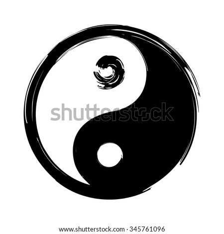 Yin Yang Symbol Paintbrush Style Vector Stock Vector 345761096 ...