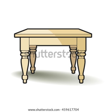 Vintage Dining Table Vintage Furniture Interior Stock Vector 364721093