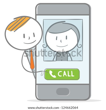 Stick Figure On Phone Stock Images, Royalty-Free Images & Vectors