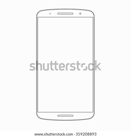 vector smartphone outline template wireframe contour stock vector cellphone template