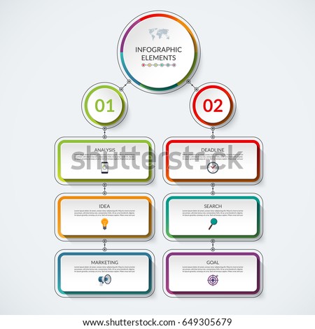 infographic flow chart template 2 option stock vector 649305679 infographic flow chart template 2 option stock vector 649305679, Presentation templates
