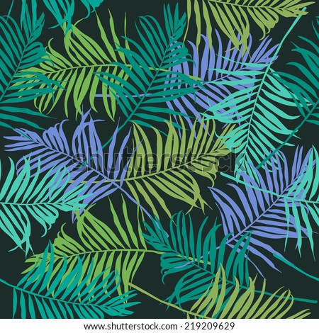 Palm Leaves Pattern 스톡 벡터 219209629 - Shutterstock