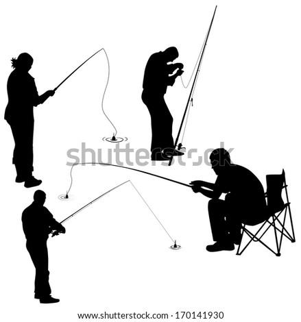 Fishing Silhouette Woman Stock Photos, Images, & Pictures | Shutterstock