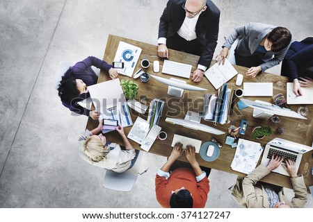 Group of Business People Working in the Office Concept