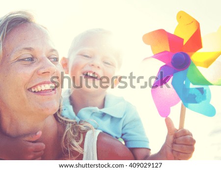 Mother Son Fun Relaxation Family Bonding Concept