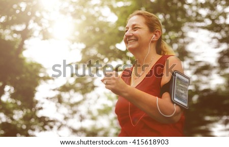 Senior Adult Jogging Running Exercise Sport Activity Concept