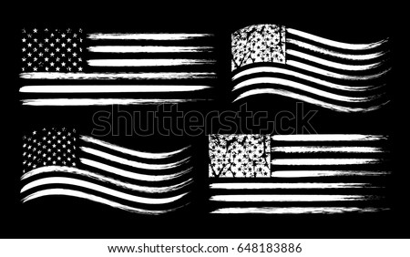 Download USA American Grunge Flag Set White Stock Vector 648183886 ...