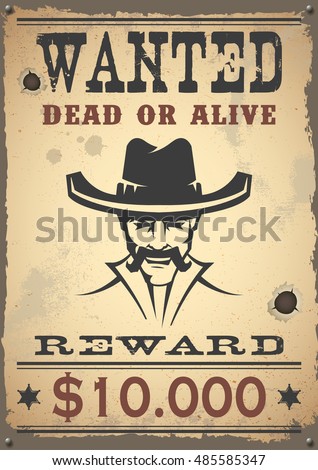 Cowboy Wanted Poster Stock Images, Royalty-Free Images & Vectors ...