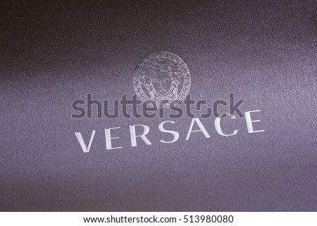 AMSTERODAM, DUTCH - 11NOV. 2016.: logo VERSACE. Detail on paper bag.