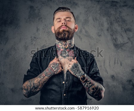studio portrait bearded hipster man tattoos stock photo 587916920 studio portrait bearded hipster man tattoos stock photo 587916920