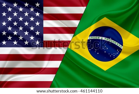 Mixed Usa Brazil Flag Three Dimensional Stock Illustration 141506944 ...