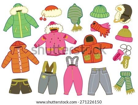 Winter Clothes Stock Vectors & Vector Clip Art | Shutterstock
