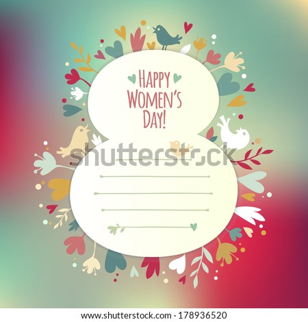 Greating card for International Women's Day.