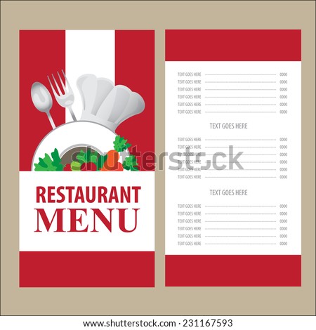 restaurant menu card