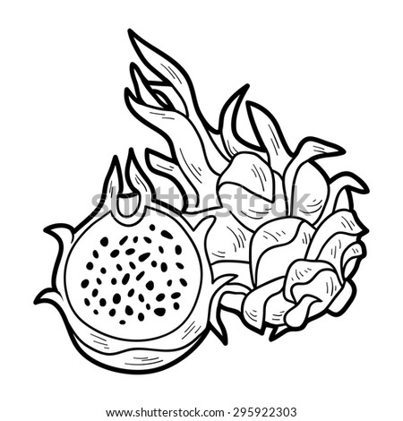 Coloring Book Fruits And Vegetables Dragon Fruit