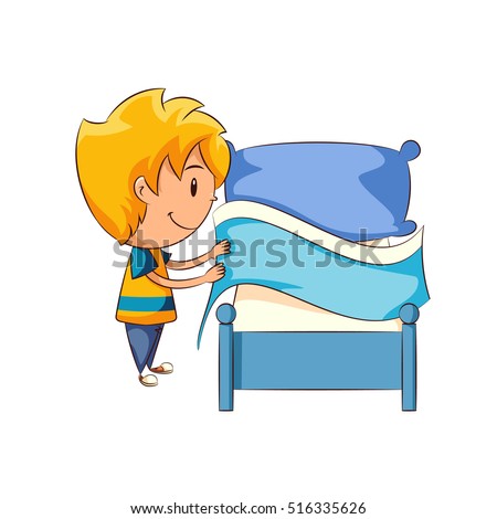 kid making bed stock vector 516335626 - shutterstock kid making bed stock vector 516335626 - shutterstock