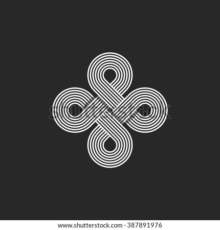 Monogram Infinity Logo Geometric Linear Loop เวกเตอร์สต็อก ...