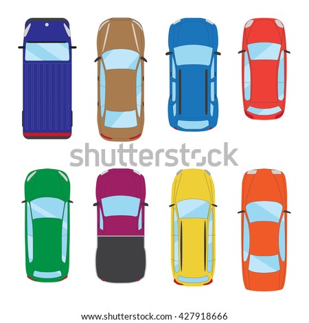 Collection Various Isolated Cars Icons Car Stock Illustration 427918666 ...