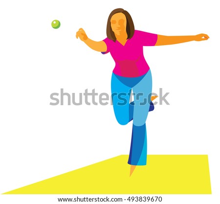 Burly Man Playing Lawn Bowls Stock Illustration 409437244 Shutterstock