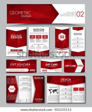 set banners brochures flyers cards vouchers stock vector royalty