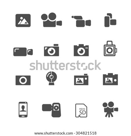 Camera Icons On White Background Vector Stock Vector 147716354