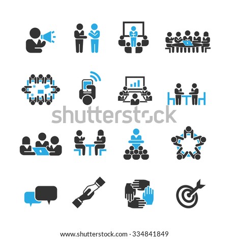 Meeting Icons Vector Stock Vector (Royalty Free) 334841849 - Shutterstock