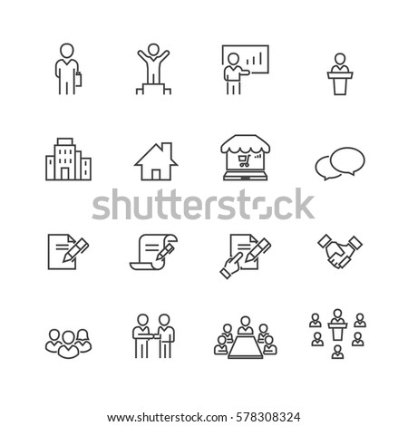 Industrial Management Production Line Icons Stock Vector 160264172 ...