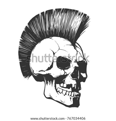 Skull Punk Illustration Stock Vector 767034406 - Shutterstock