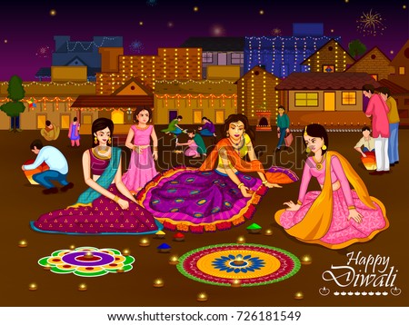 Indian Family People Celebrating Diwali Festival Stock ...