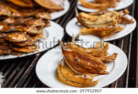 Grilled dried fish, dishes of thailand