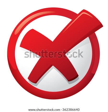 Red X Button X Shape Letter Stock Vector 218495161 - Shutterstock