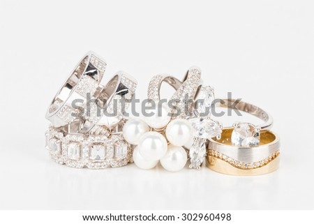 Many fashionable women's jewelry - Stock Image macro.