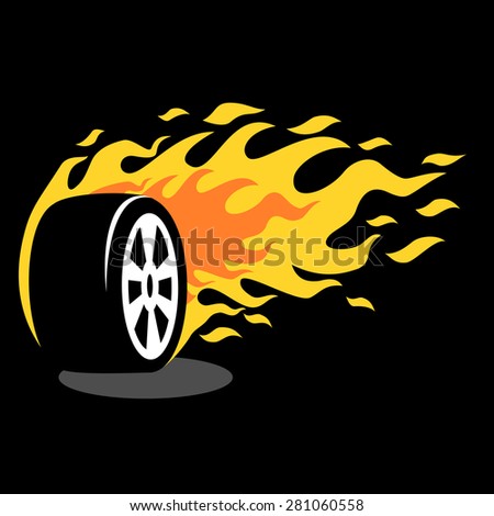 Silver Gold Flaming Tires Stock Vector 29275270 - Shutterstock