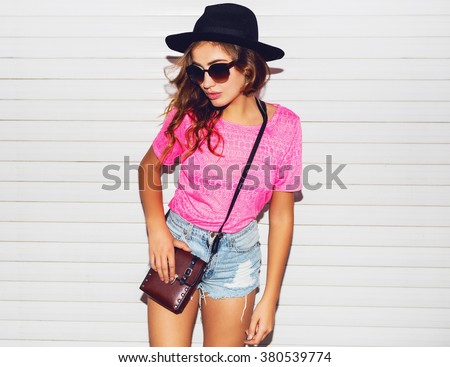 Stylish Night Flash Fashion Portrait Trendy Imagen De Archivo (stock) 380539786 - Shutterstock