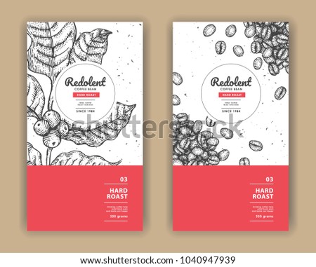 Sketch Drawing Art For Coffee Packaging Label With Red ColorUse By Pen Ink Sketch Drawing Art For Coffee Packaging Label With Red ColorUse By Pen Ink
